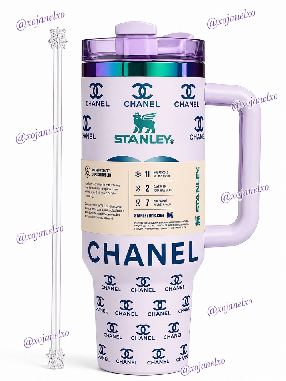 Stanley x CC Purple Fluorescent Tumbler with Handle